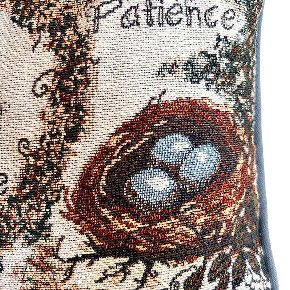 Decorative Tapestry Throw Pillow "Ingredients For A Happy Home" - Picture 5 of 14